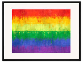 Gerahmter Kunstdruck Regenbogenfahne