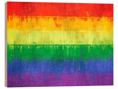 Hout print Rainbow flag