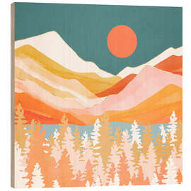 Wood print Citrus Mountains