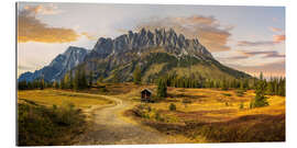 Gallery print Alpine hut in autumn in the Alps