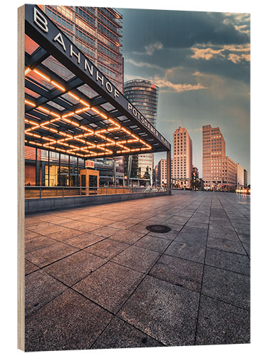 Wood print Berlin station "Potsdamer Platz"