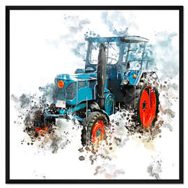 Gerahmter Kunstdruck Oldtimer Traktor Lanz