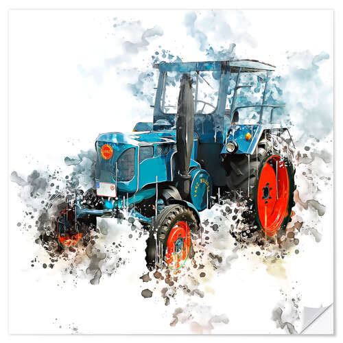 Selvklebende plakat Oldtimer tractor Lanz