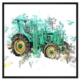 Gerahmter Kunstdruck Oldtimer Traktor MAN
