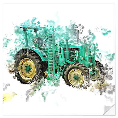 Sticker mural Vintage tractor MAN