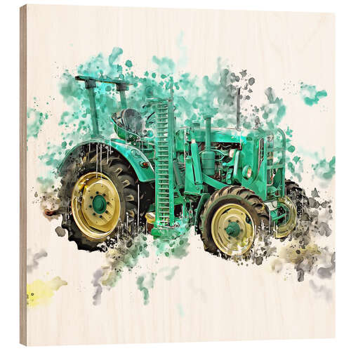 Wood print Vintage tractor MAN