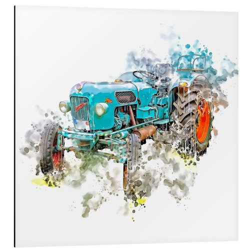 Tableau en aluminium Vintage tractor Eicher