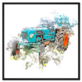 Gerahmter Kunstdruck Oldtimer Traktor Eicher