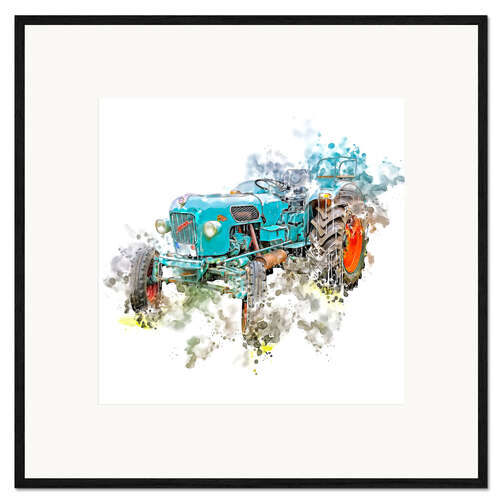 Gerahmter Kunstdruck Oldtimer Traktor Eicher