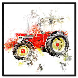 Gerahmter Kunstdruck Oldtimer-Traktor McCormick