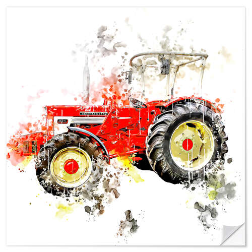 Selvklebende plakat Oldtimer Tractor McCormick