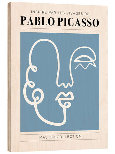 Wood print Pablo Picasso - Visage II