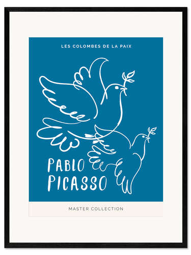 Innrammet kunsttrykk Pablo Picasso - Les colombes de la paix