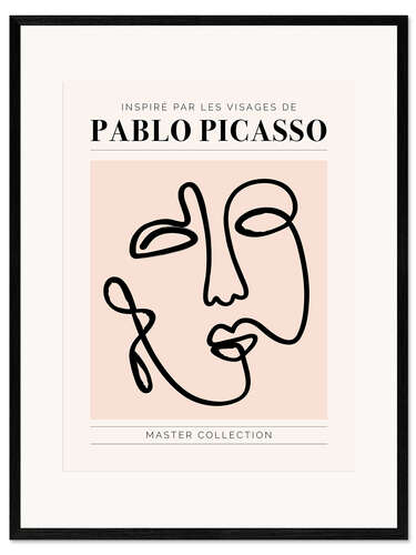 Innrammet kunsttrykk Pablo Picasso - Inspiré par les visages I