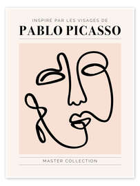 Poster Pablo Picasso - Inspiré par les visages I