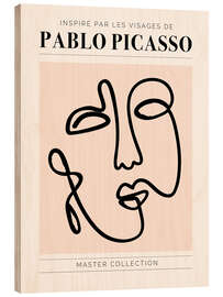 Wood print Pablo Picasso - Inspiré par les visages I