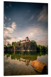 Tableau en plexi-alu Beucha mountain church, church with reflection in the lake