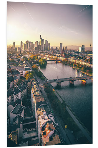 Foam board print Frankfurt am Main, the skyline from above