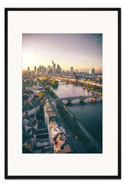 Gerahmter Kunstdruck Frankfurt am Main, die Skyline von oben