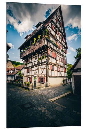 Cuadro de plexi-alu Half-timbered house with blue sky