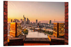 Tableau en aluminium Frankfurt from above, sunset on the Main