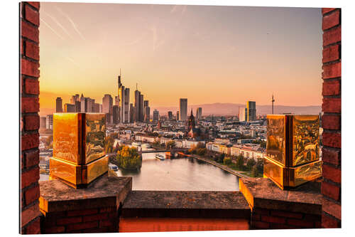 Galleriprint Frankfurt from above, sunset on the Main