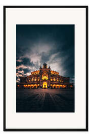 Gerahmter Kunstdruck Semperoper Dresden - Dramatisch