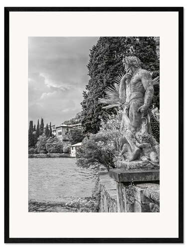 Plakat artystyczny premium w ramie Ancient statue of Villa Monastero
