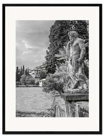 Impresión de arte enmarcada Ancient statue of Villa Monastero