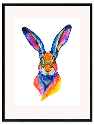 Inramat konsttryck European Hare