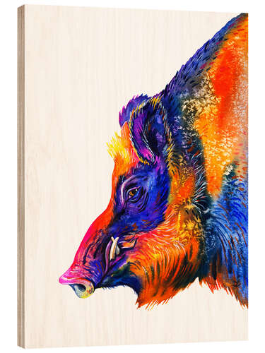 Quadro de madeira Wild Boar