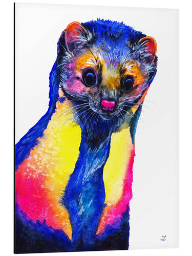 Aluminium print Curious Marten