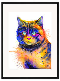 Gerahmter Kunstdruck Katze
