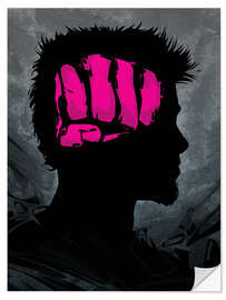 Självhäftande poster Fight Club Fist Brain