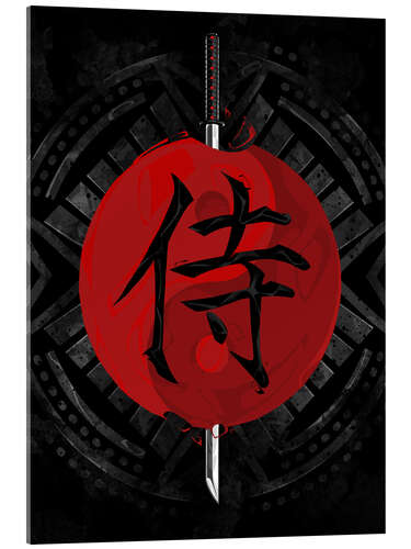 Acrylic print Samurai Yin Yang