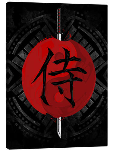 Leinwandbild Samurai Yin Yang