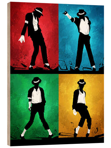 Quadro de madeira Michael Jackson Silhouettes