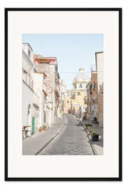 Gerahmter Kunstdruck Pastell Procida Island Street
