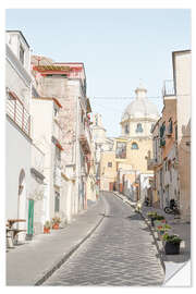 Selvklæbende plakat Pastel Procida Island Street