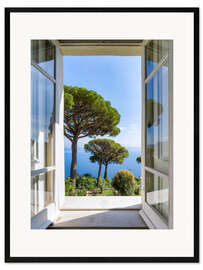 Kunsttryk i ramme View of the garden, Capri, Italy