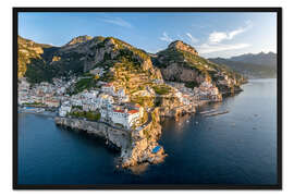 Gerahmter Kunstdruck Amalfiküste Luftaufnahme