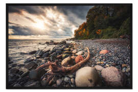 Gerahmter Kunstdruck Strand auf Rügen - Jasmund Nationalpark