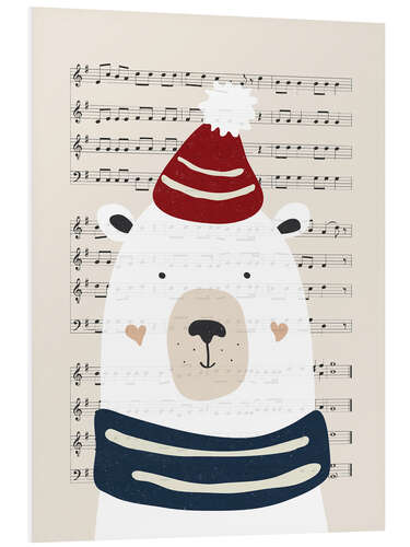 Foam board print Christmas music  bear