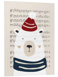 Foam board print Christmas music  bear