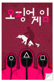 Självhäftande poster Squid Game - Korea