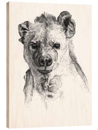 Hout print Hyena