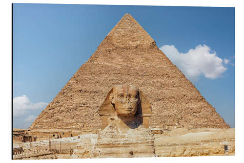 Aluminium print Sphinx and Pyramid