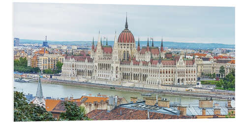 Print på skumplade Hungarian Parliament from the roofs