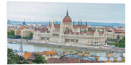 Foam board print Hungarian Parliament from the roofs