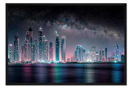 Gerahmter Kunstdruck Dubai-Nacht